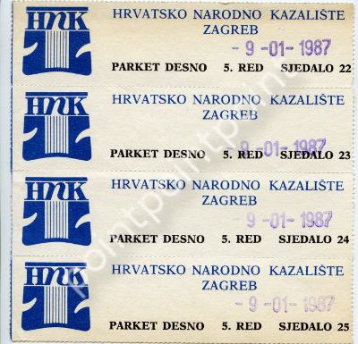 Ulaznice HNK, 1987.