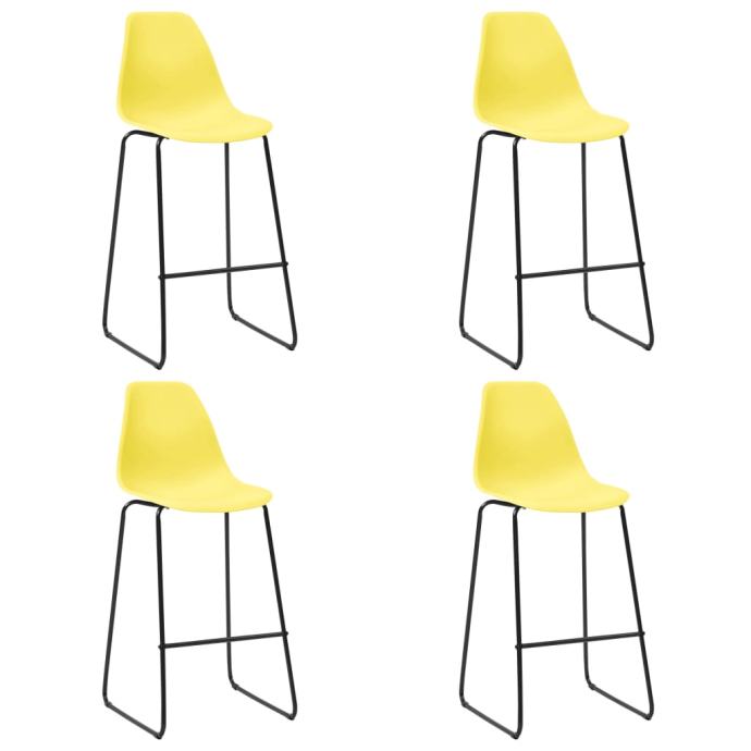 Barske stolice 4 kom žute plastične - NOVO