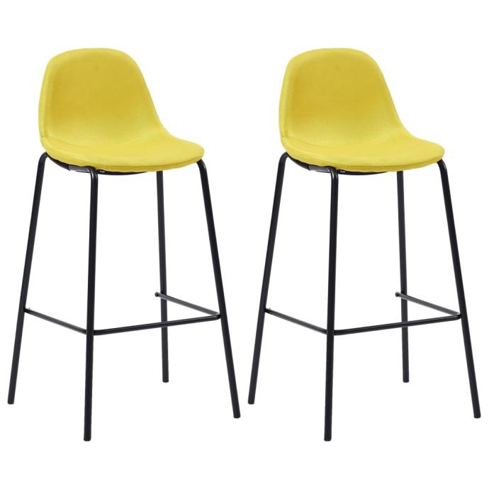 Barske stolice od tkanine 2 kom žute - NOVO
