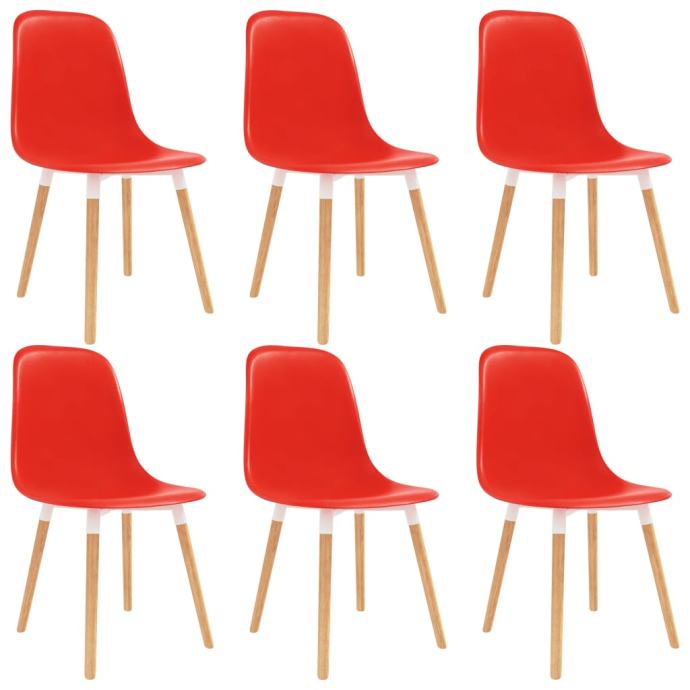Blagovaonske stolice 6 kom crvene plastične - NOVO