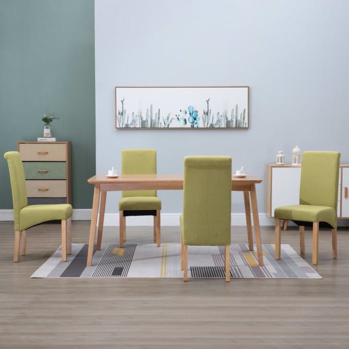 Blagovaonske stolice od tkanine 4 kom zelene - NOVO