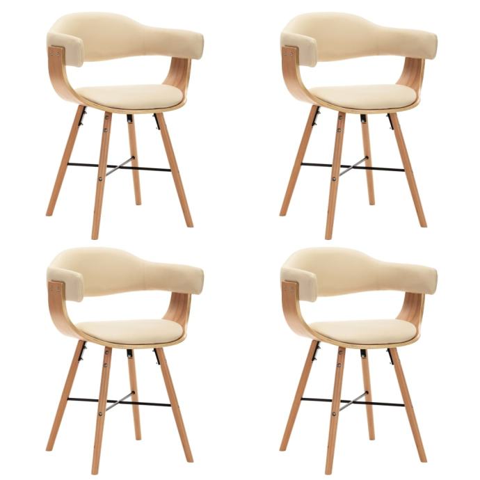 Blagovaonske stolice od umjetne kože i drva 4 kom krem - NOVO
