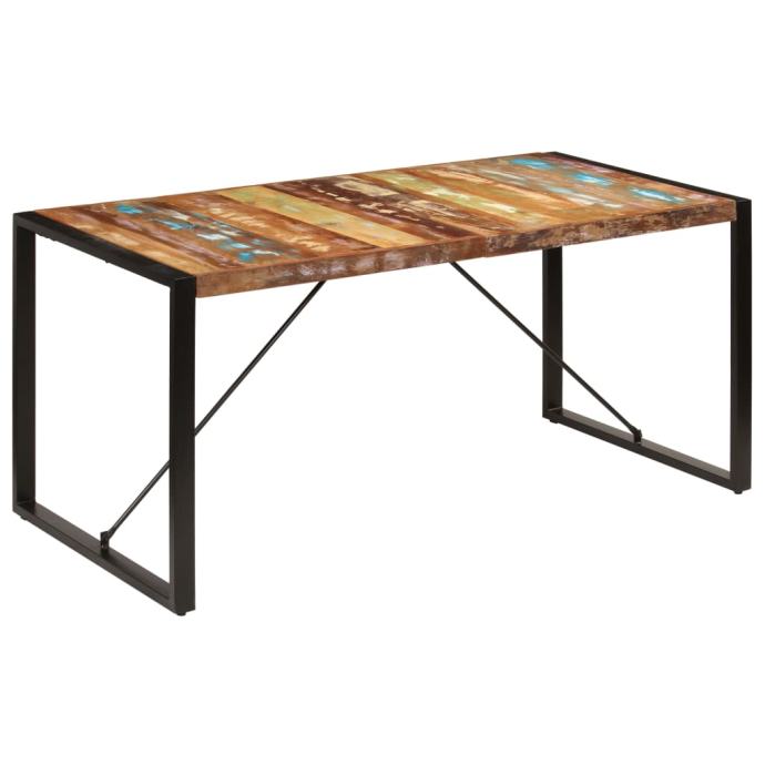Blagovaonski stol od masivnog obnovljenog drva 160 x 80 x 75 cm - NOVO