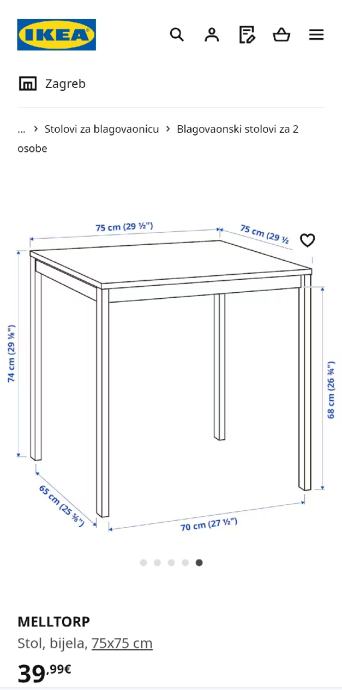 IKEA Melltorp blagovaonski stol