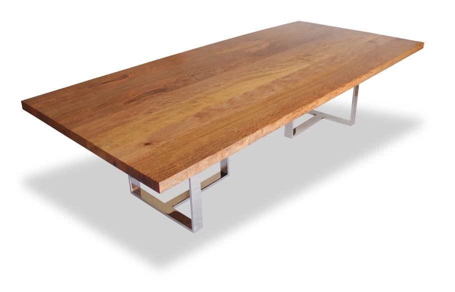 Masivni stol hrast sa Inox postoljem za ugostiteljstvo 220x100cm