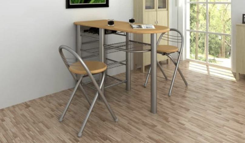 Set: stol i 2 stolice za kuhinju/doručak/bar drveni