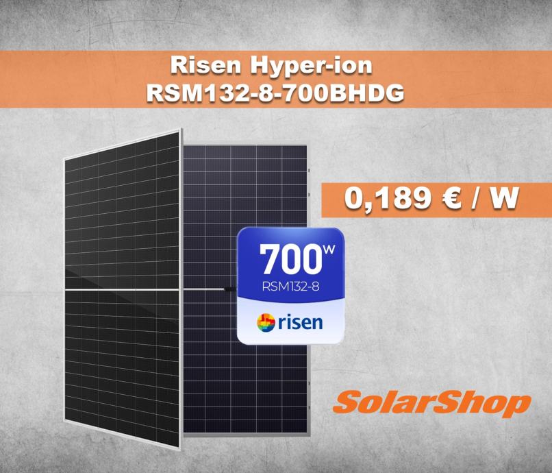 RISEN 700W HJT Bifacial modules from 0.13€/W