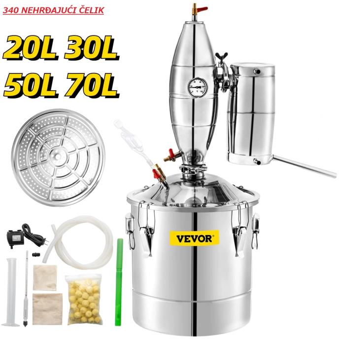 Kazan za rakiju destilator alkohola fermentator,eterična ulja 70 L 50L