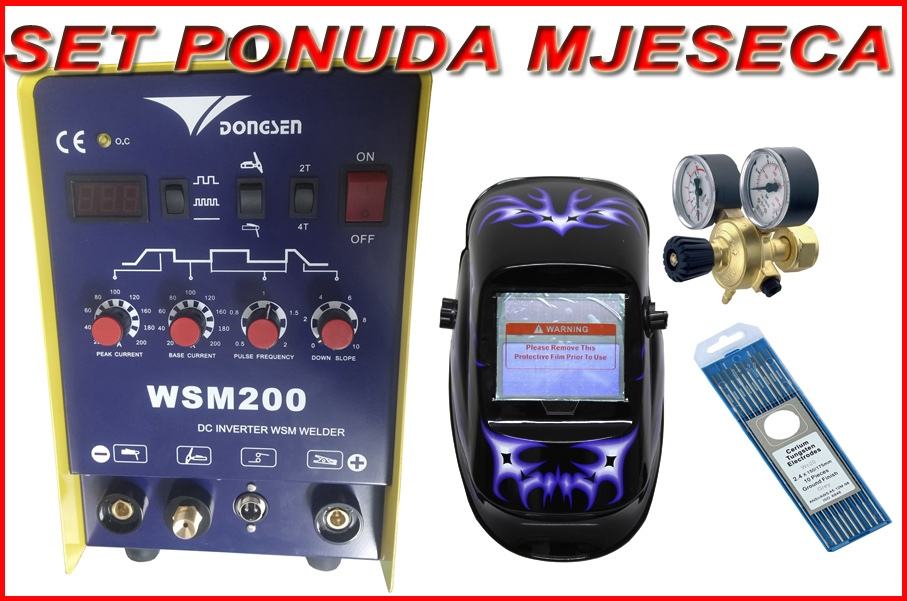 Inverter aparat za varenje TIG WSM200 Puls - SET, PONUDA MJESECA - 10%