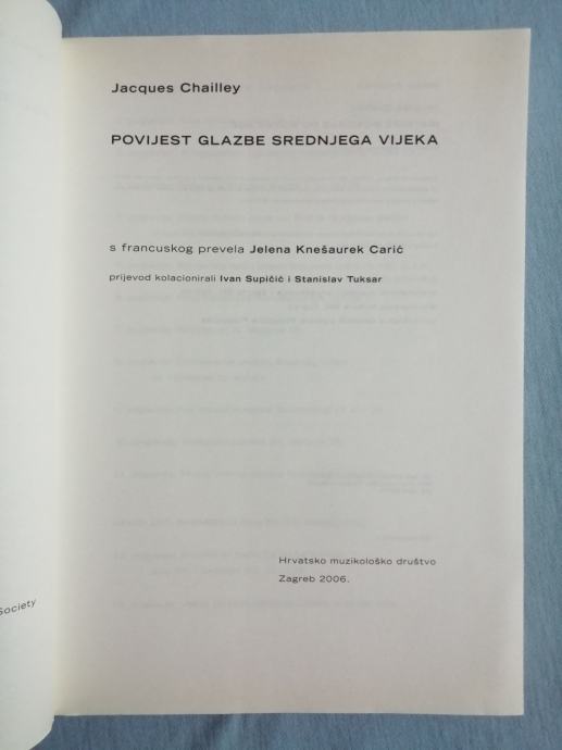 Jacques Chailley Povijest glazbe srednjega vijeka (Z119) (A34)