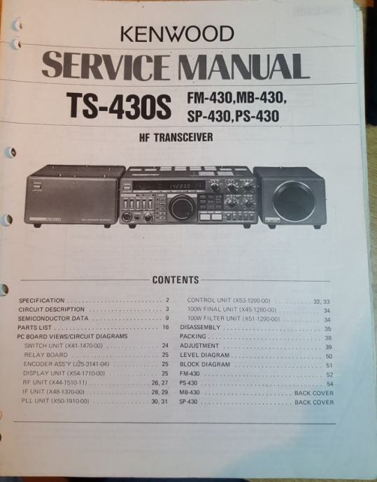 KENWOOD service manual za TS-430S