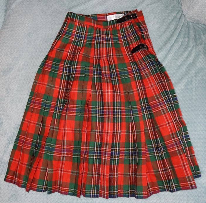 Karirana suknja -100% vuna - original iz Škotske