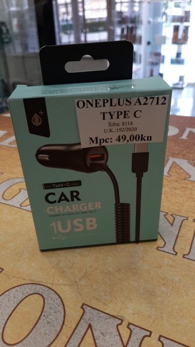 ONEPLUS A2712 TYPE C CAR CHARGER NOVO!