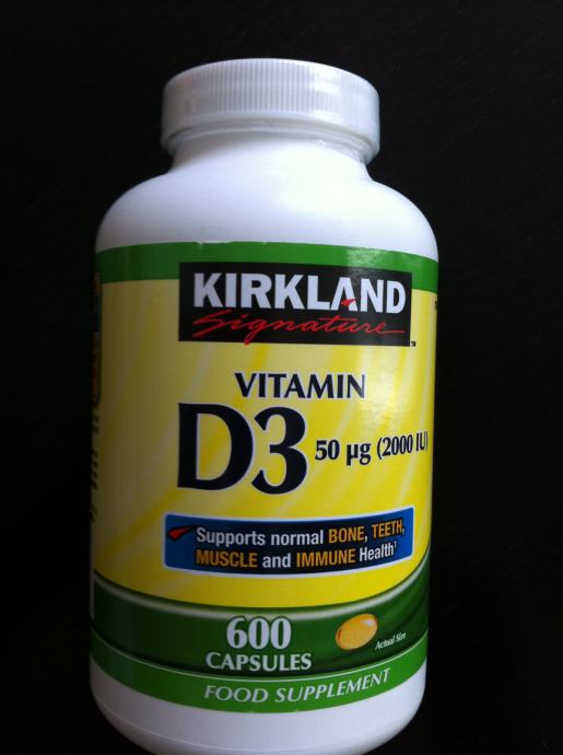 Vitamin D3, 50 µg (2000 IU), KIRKLAND (600 softgel kapsula)