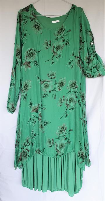 Zelena  svilena haljina, vel 40-42
