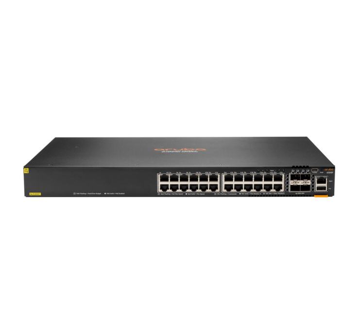 HPE Aruba Networking CX 6300F 24-port 1GbE Class 4 PoE and 4-port SFP