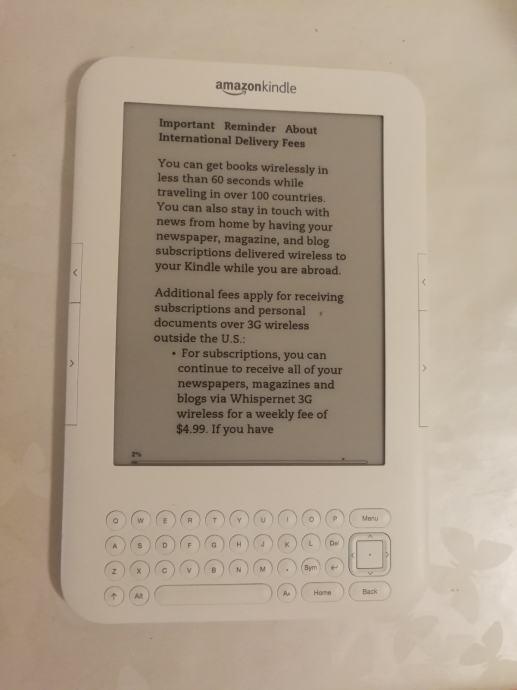 Amazon Kindle keyboard free 3G + WiFi (3rd gen)