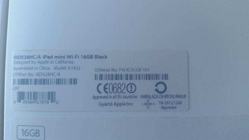 iPad mini 16GB wi-fi