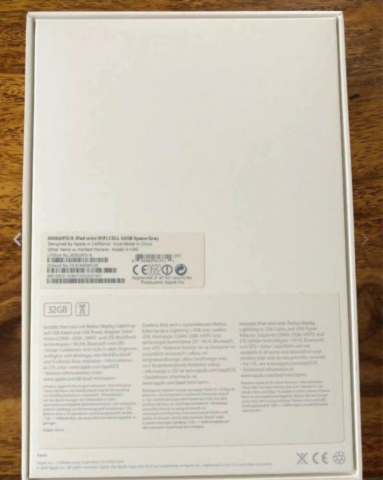 iPad mini 2, 32GB, Cellular A1490