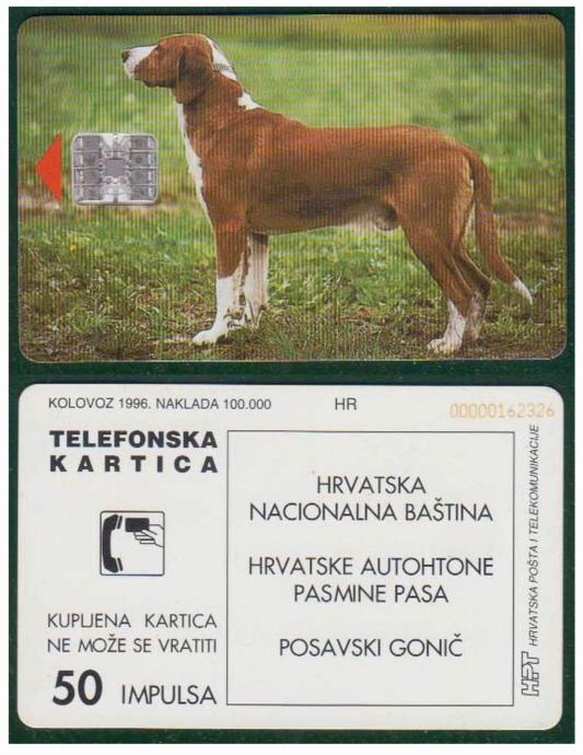096 HRVATSKA CROATIA TEL.KARTICA POSAVSKI GONIČ I IZDANJE 1996