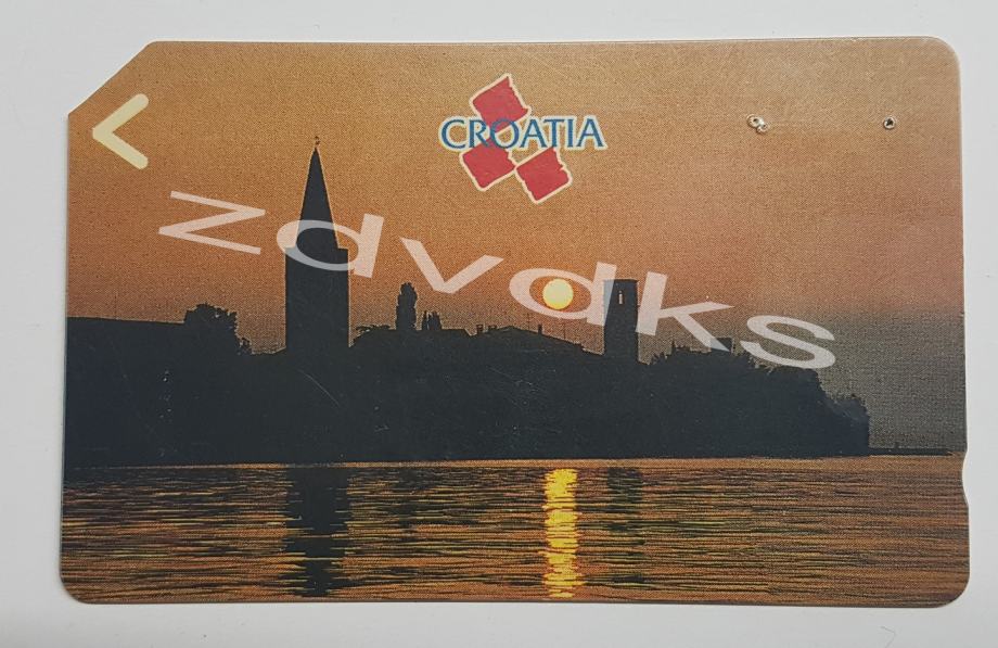 HRVATSKA TEL. MAGNETNA KARTICA, 1991 POREČ 2 CRO, KORIŠTENA, OŠTEĆENA