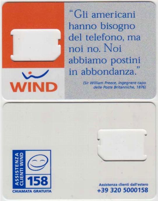 ITALIJA ITALY 15 SIM KARTICA WIND 158 SJAJ