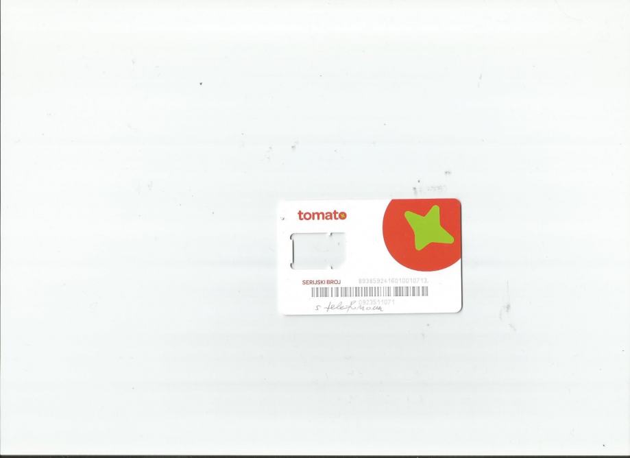 Tel. kartica za mobitel Tomato 2 tanka zupca B - 004a-2