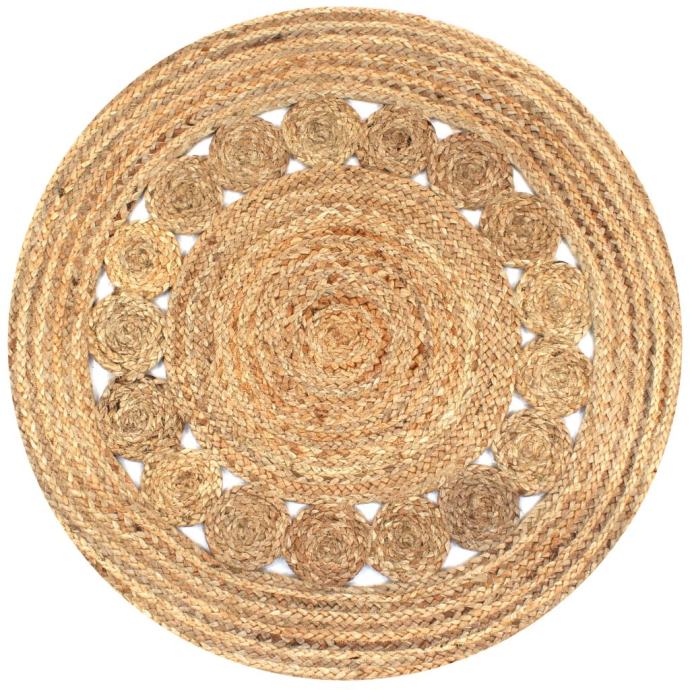 vidaXL Ukrasni pleteni tepih od jute 90 cm okrugli(245342)