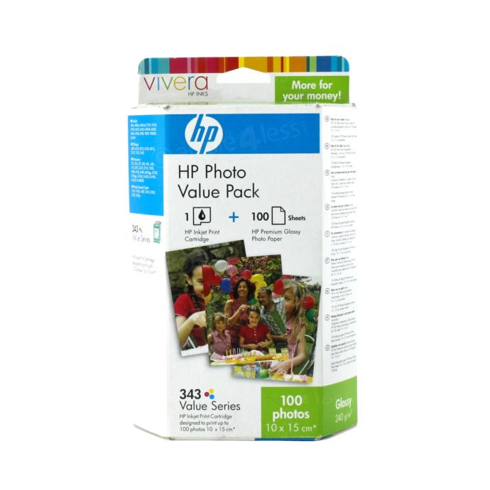 HP 343 Series Photo Value Pack, toneri sa 100 listova foto papira Novo