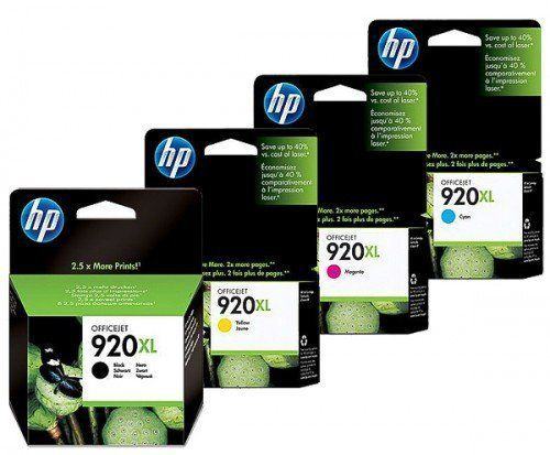 HP 920XL Ink Cartridges 4-Pack - Black/Cyan/Magenta/Yellow