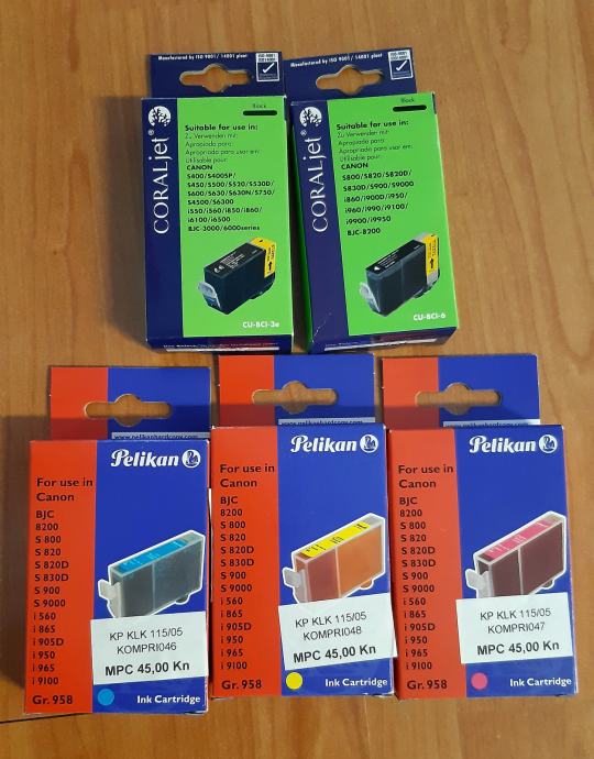 Set zamjenskih boja za Canon printere (5 komada)