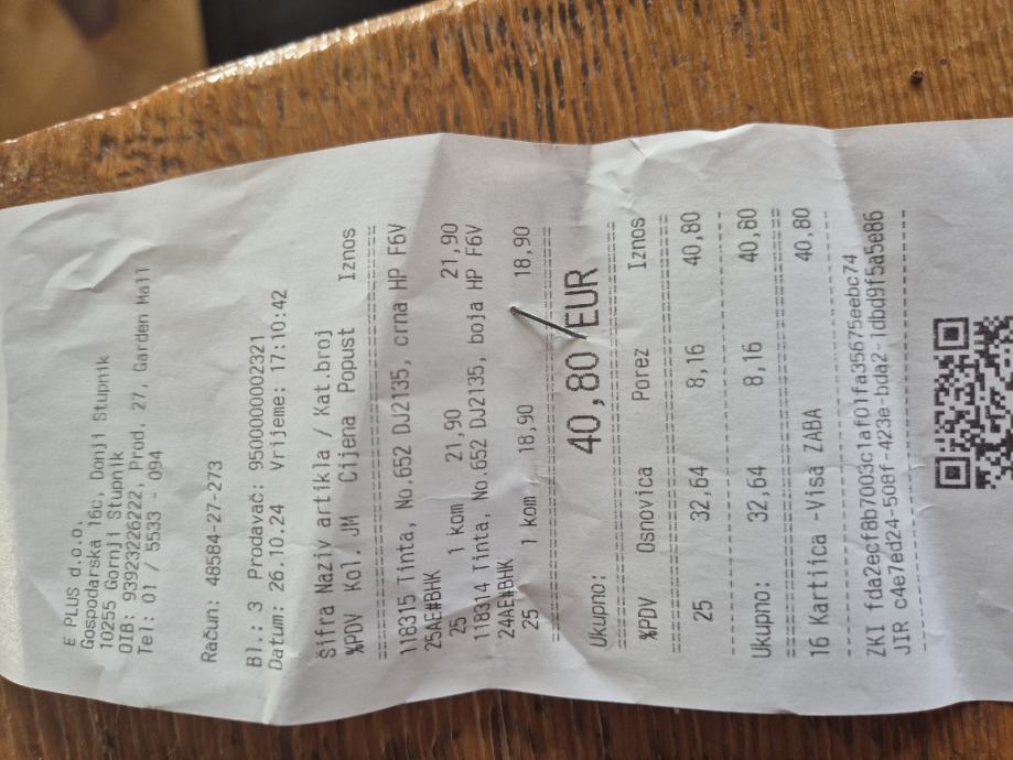 Tinta/Toner za HP printer