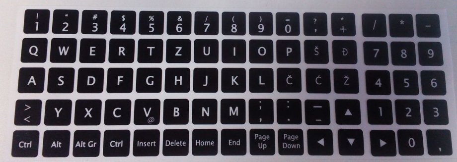 Naljepnice za tipkovnicu - tastaturu komplet 75 tipaka + hr slova!