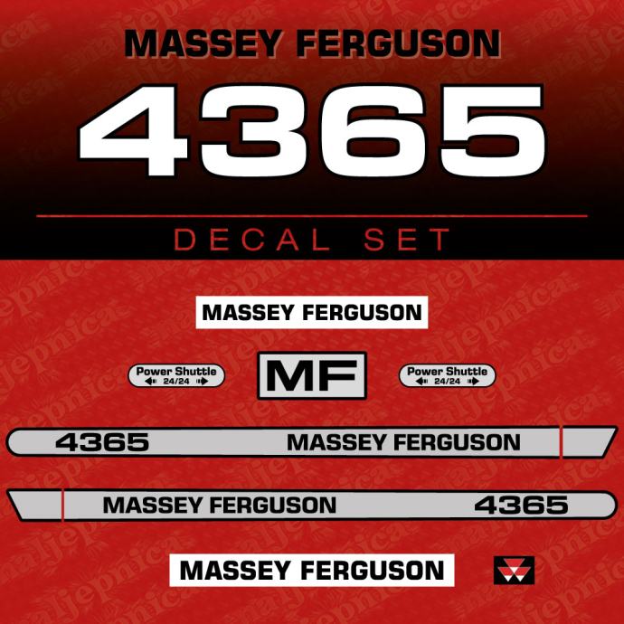 Zamjenske naljepnice za traktor Massey Ferguson 4365
