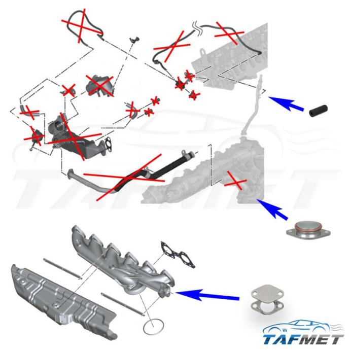 EGR + EGR Cooler Delete Kit za BMW N57 N57S 3.0 Diesel motore