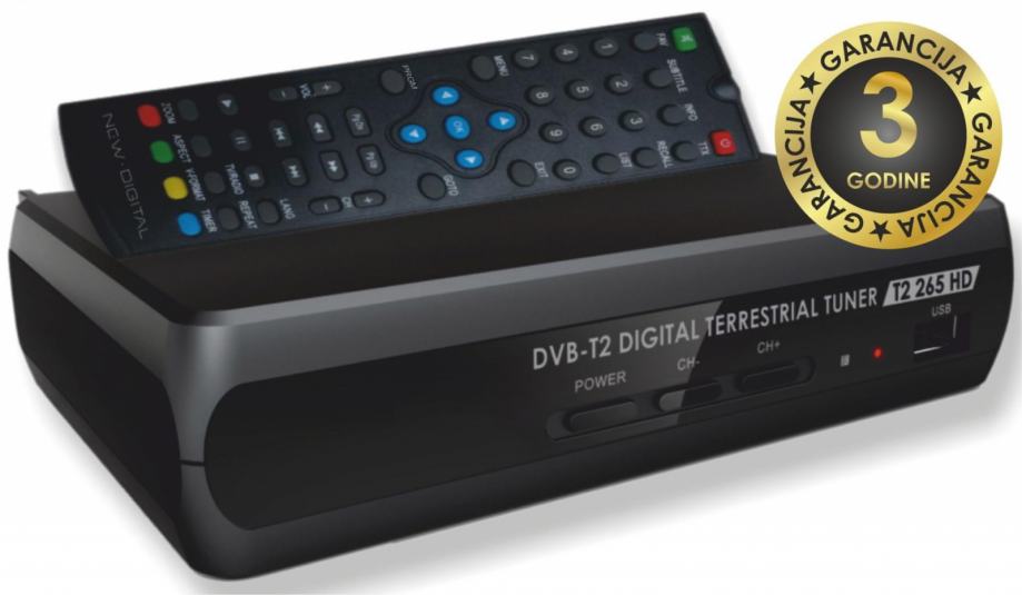 New Digital T2 265 HD digitalni prijemnik 3 god. Jamstvo | Novo R1 rč.