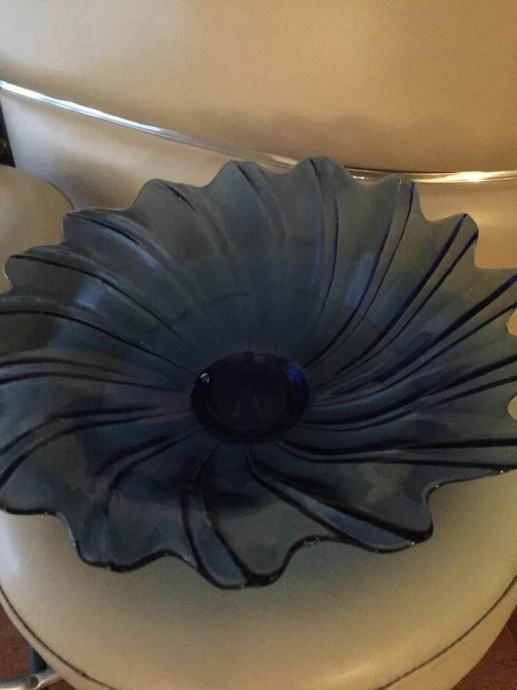 Staklena cobalt plava ukrasna dekor zdjela voćarica bonbonijera