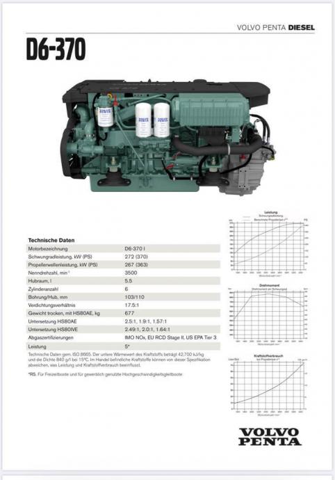 2 motora Volvo Penta D6 370