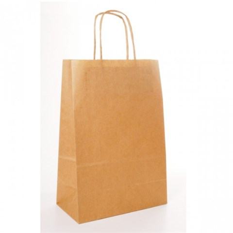 AKCIJA! Papirnata vrećica s ručkom smeđa 80 gsm 26+14x32 cm