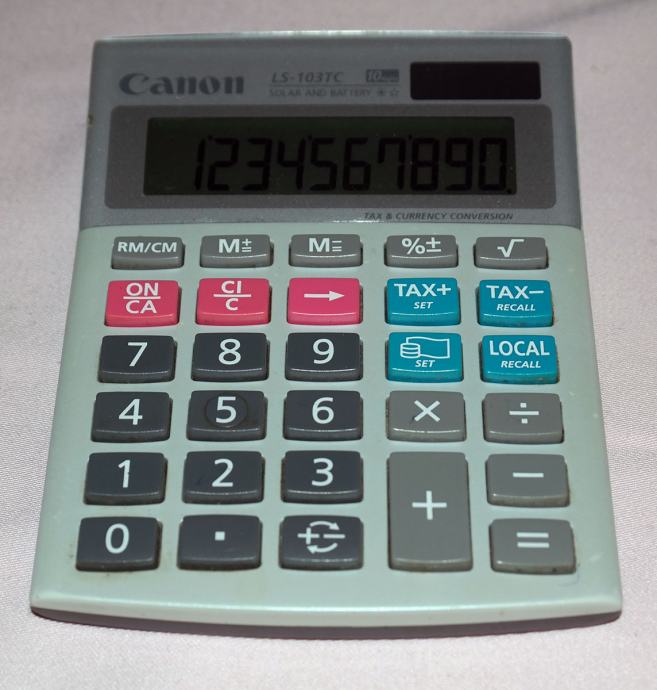 Kalkulator / digitron Canon LS-103TC 10 znamenki solar + baterije