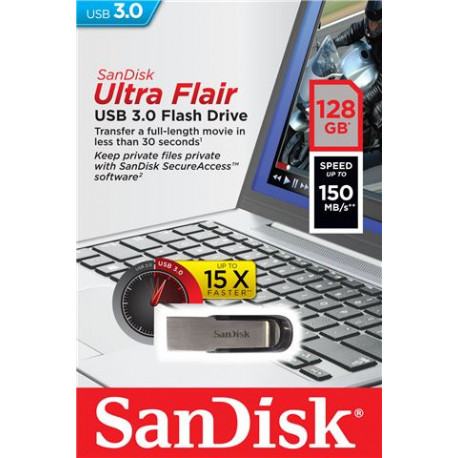 SanDisk Cruzer Ultra Flair 128GB USB 3.0 ✦