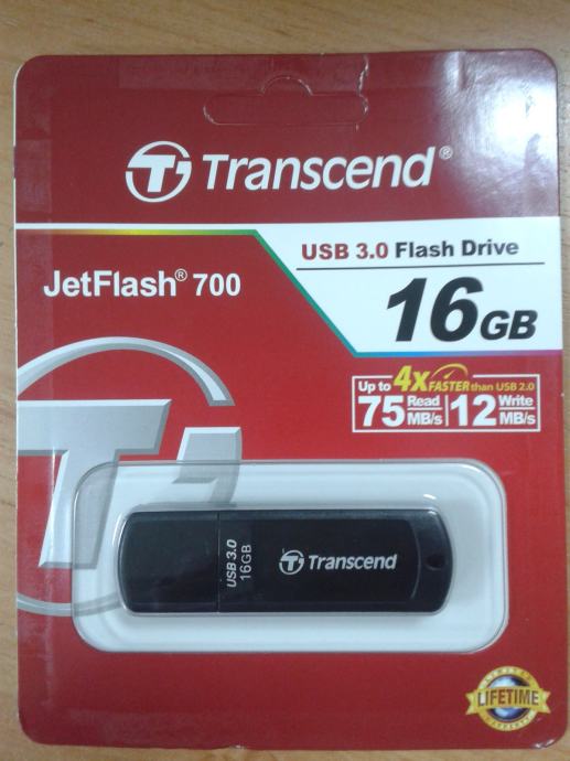 USB 3.0 Stick Transcend kapacitet 16GB (brzi standard 3.0)