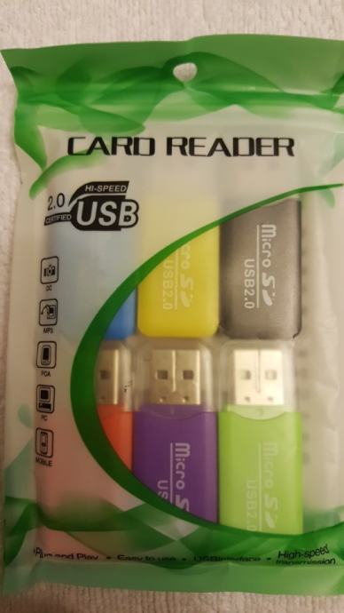 USB čitač micro SD kartica - lot od 6 komada