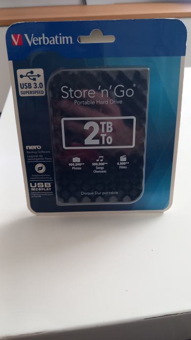 Verbatim Store'n'Go 2TB prijenosni hard disk