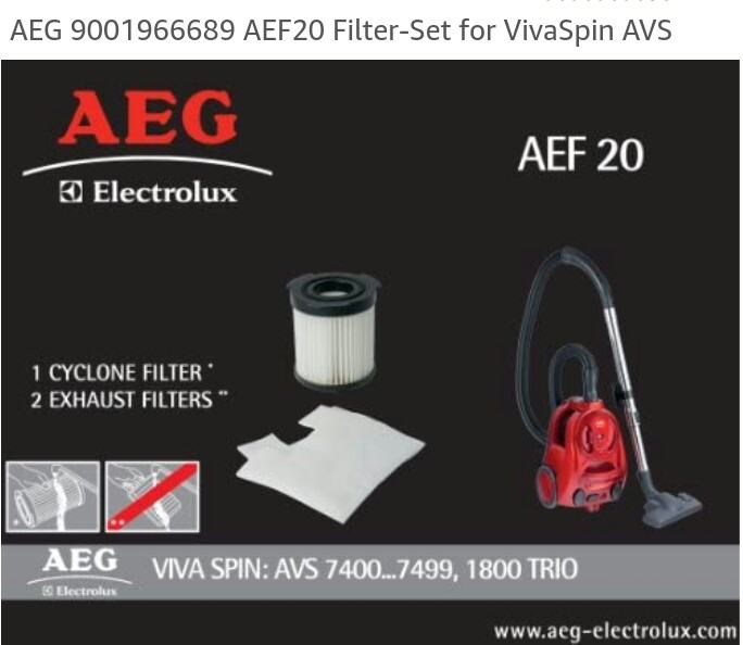 HEPA filter-set AEF 20 za usisavače AEG VIVA SPIN - NOVO