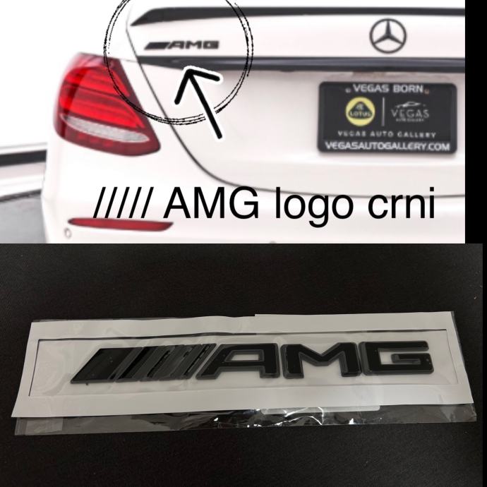 "Powered By AMG" Mercedes-Benz Vinyl Decal – Sport Racing Sticker Emblem Logo (Black)