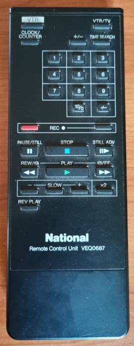 National VHS daljinski upravljač.