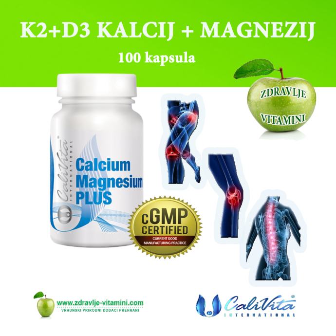 Calcium Magnesium + ,K2 D3 vitamin za zdrave kosti i vitalne zglobove