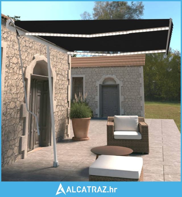 Automatska tenda sa senzorom za vjetar LED 300x250 cm antracit - NOVO