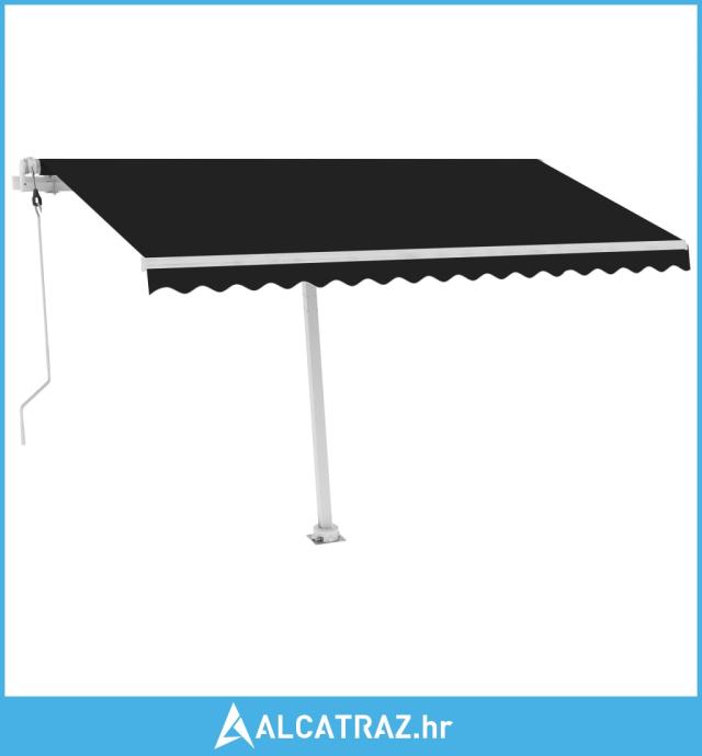 Automatska tenda sa senzorom za vjetar LED 450x350 cm antracit - NOVO
